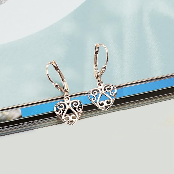 LeCalla 925 Sterling Silver Leverback Drop Earrings Lightweight Bohemia Teardrop Drop Dangle Earring for Women