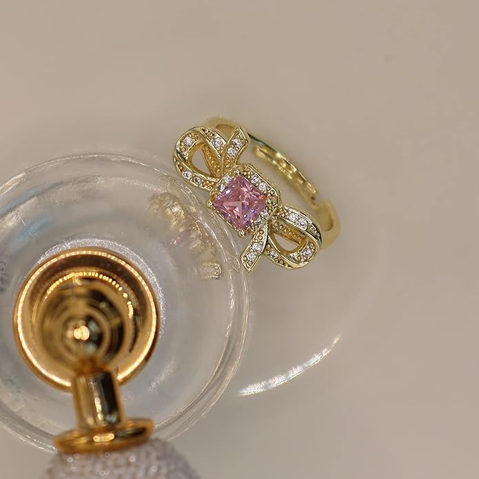 Gold-Plated Butterfly Rings - Vintage Snake Statement Rings with Cubic Zirconia for Women Adjustable Open Rings