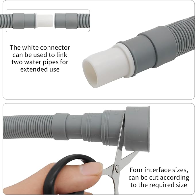 6.5ft Universal Washing Machine Drain Hose Extension Kit - Image 3