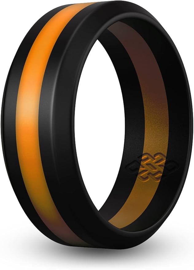 Knot Theory Striped Silicone Ring for Men and Women – Black, Grey, Red, Blue, Orange, Yellow, Purple