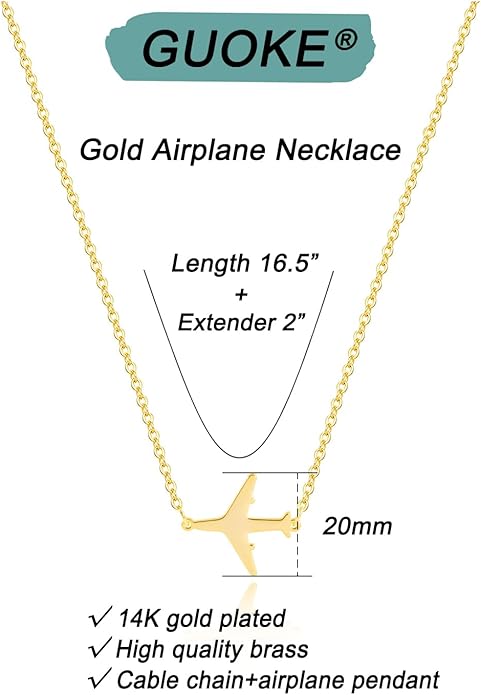 14K Gold Plated Dainty Pendant Butterfly Bead Boot Bee Baseball Flower Compass Airplane Heart Hummingbird Tree Necklace Simple Jewelry Gift for Women