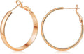Gacimy 14K Gold Plated Hoop Earrings for Women, 14k Real Gold Plated with 925 Sterling Silver Post, Hypoallergenic Lightweight Thick Hoops Earrings for Women Trendy
