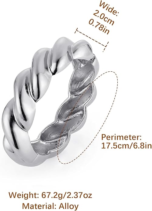 HZMAN 18K Gold Plated Wide Cuff Bracelet for Women - Premium Alloy Shiny Polished Double Layer Statement Bangle, Trendy Daily Wear Party Jewelry Accessory