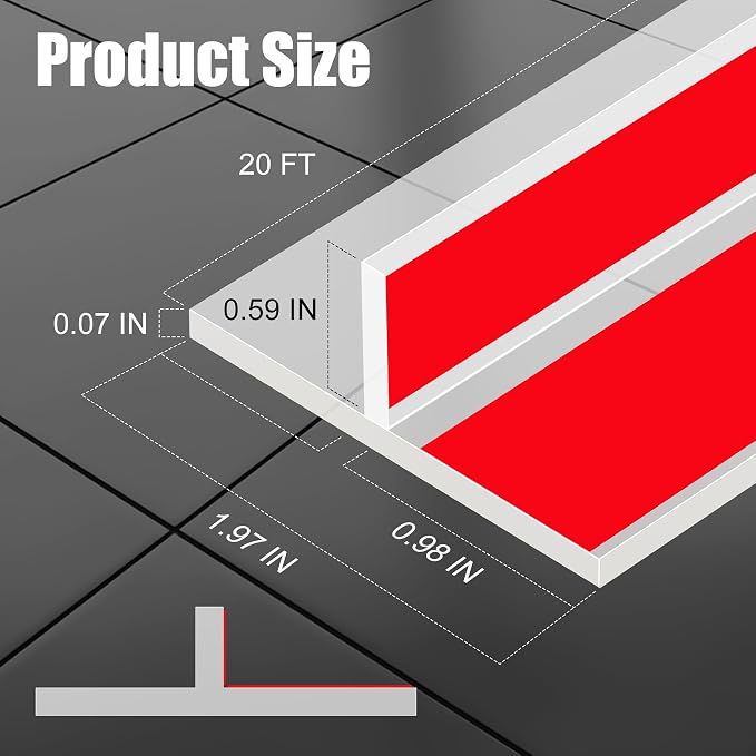 ToLanbbt T-Shaped Door Draft Stopper 1.97 in x 20 FT Silicone Weather Stripping - Image 2