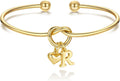 M MOOHAM Valentines Gifts for Her Teen Girls - Knot Initial Bracelets for Women Bridesmaids Proposal Gift Bridesmaid Gift Heart Initial Bracelet Friendship Bracelets Valentines Gifts for Women Sister