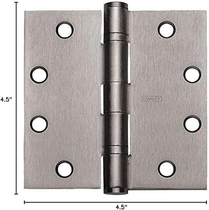 Stanley FBB179 4.5 inch x 4.5 inch Ball Bearing Hinges 26D-Satin Chrome Finish - Image 2