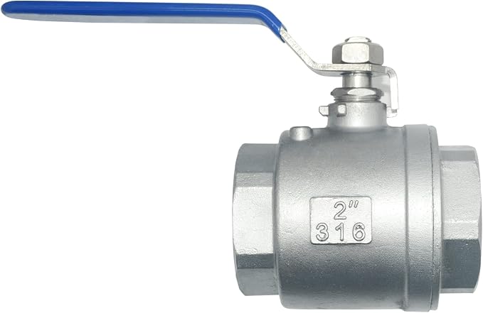 DAN SPEED 2" NPT Female 316 Stainless Steel Full Port Ball Valve Vinyl Handle - Image 2