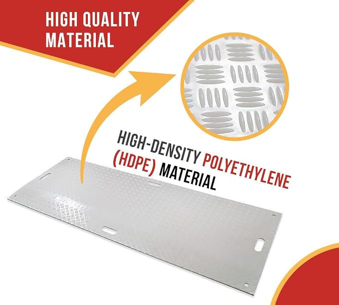 10 Pk 3' x 8' - 1/2" Thick Heavy Duty White Ground Protection Mats - Easily - Image 5