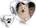 Annmors Personalized Photo Charm for Bracelet Necklaces,925 Sterling Silver Charm Love Heart Shaped Engraved Customize Picture Gift for Birthday Mother's Day Christmas,Bead Charms Jewelry for Women