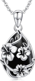 JUSTKIDSTOY Moonstone Necklace 925 Sterling Silver Teardrop Pendant Necklace Jewelry Gifts for Women Girls