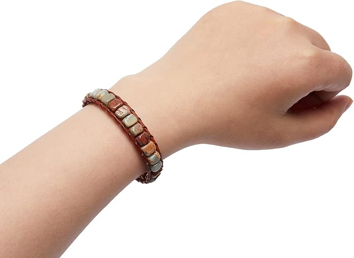 ZOSOJONA 7 Chakra Bracelet Bohemian Handmade Leather Wrap Healing Protection Natural Stone Yoga Beaded Bracelets Boho Friendship Jewelry