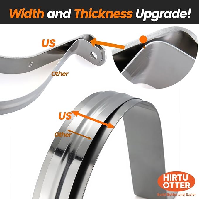 10 PCS 1-5/8 Inch, 304 Stainless Steel Thickened Pipe Clamps, Heavy-Duty Two - Image 6