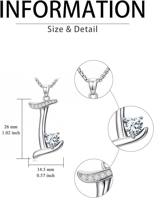 Valentines Day Gifts for Women Alphabet A to Z Initial Birthstone Pendant Necklaces for Women - 18k White Gold Plated Personalized Name Jewelry Valentine Mothers Day Birthday Gifts for Women Her Girlfriend