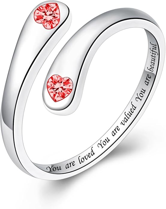 Fookduoduo 925 Sterling Silver Ring Inspirational Jewelry adjustable Wrap Open Rings for Women