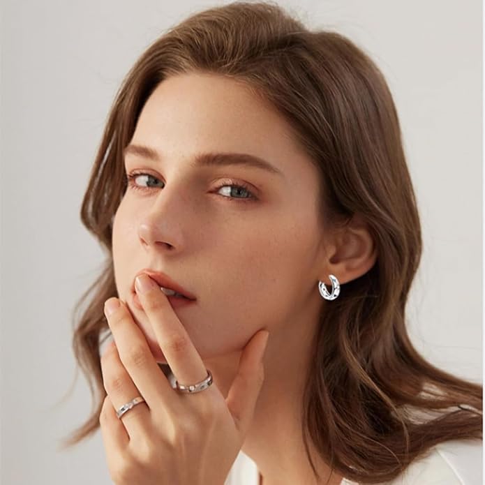 Parmuz 925 Sterling Silver Huggie Hoop Earrings Butterfly Posts Thick Chunky Hoops for Women Small Tiny cuff Cubic Zirconia Snake Heart Earring