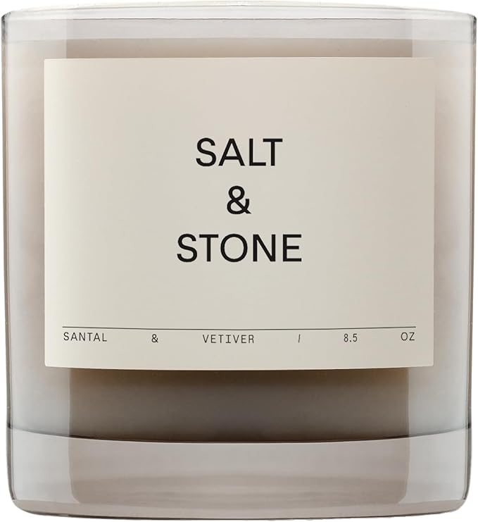 Salt & Stone Coconut & Soy Blend Scented Candle, Santal & Vetiver 8.5 oz | by SaltStone