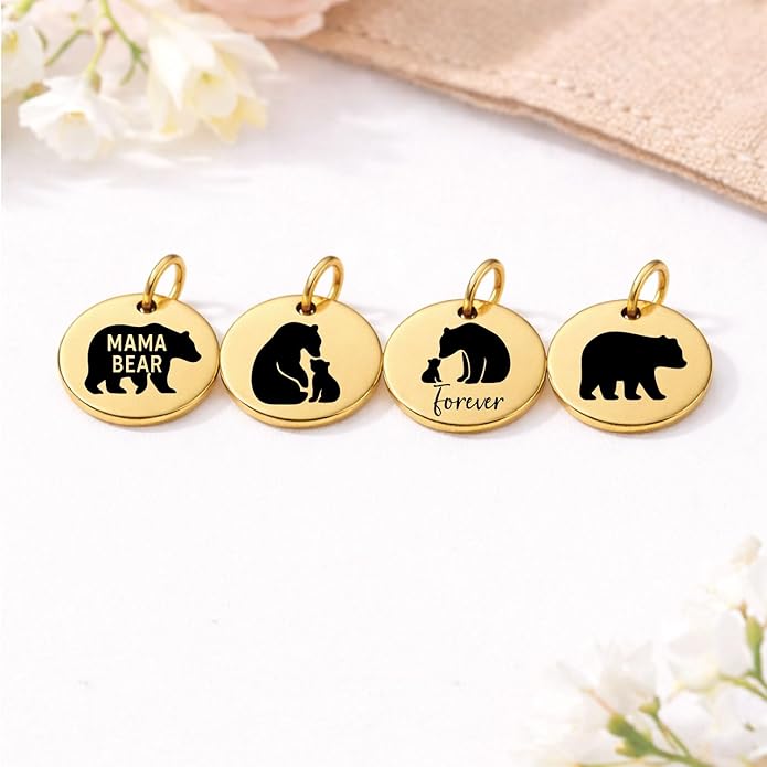 SM Design Pregnancy & New Baby Charm Set – Set of 4 Meaningful Stainless Steel Charms – Great for Crafting, Making Bracelets and Necklaces - Meaningful Keepsake Charms for Expecting & New Moms