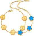 18K Gold-Plated Four Leaf Clover Bracelet for Women,Adjustable lucky Bracelet Set Jewelry Gift-Hypoallergenic Charm for Birthdays, Wellness & Daily Wear