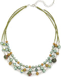 Noessla Beaded Statement Necklaces for Women Layered Chunky Bead Necklace Fashion Costume Jewelry Gifts for Mom