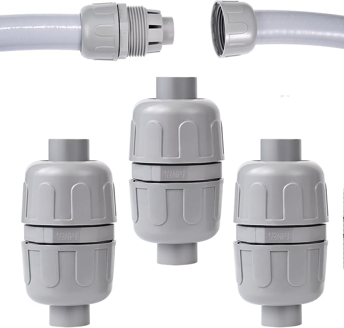 NPT 1/2 Double Conduit Liquid-Tight Connector Straight | Extend Repair Conduit by Aandxmok