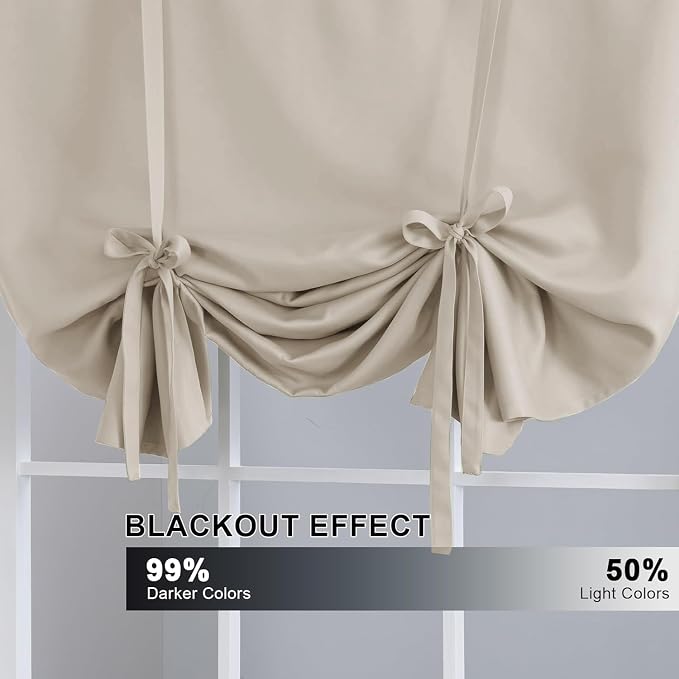 H.VERSAILTEX Blackout Tie Up Curtain Thermal Insulated Window Shade Light - Image 3