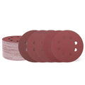 HARFINGTON 70Pcs 5Inch Sanding Disc 8 Hole Hook and Loop Sandpaper Red | by HARFINGTON