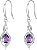 Birthstone Earrings for Women 925 Sterling Silver Infinity Love Jewelry Valentines Day Birthday Gifts for Her Mom Wife Girlfriend