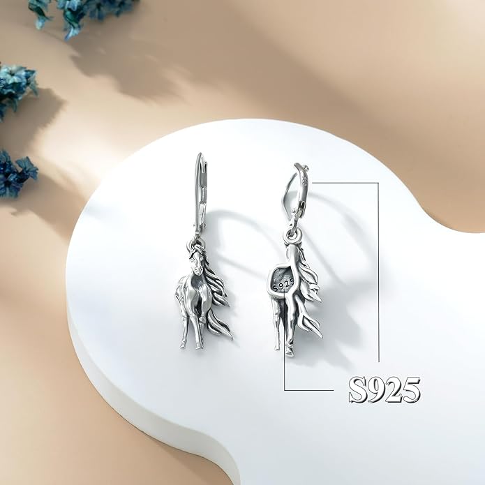 PELOVNY Animal Dangle Earrings Sterling Silver Hypoallergenic Moss Agate Crystal Moonstone Earrings Bee Butterfly Dolphin Peacock Phoenix Jewelry Birthday Christmas Gifts for Women