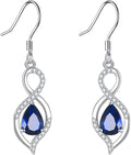 YFN Dangle Drop Earrings 925 Sterling Silver Dainty Infinity Gemstone Birthstone Jewelry Birthday Gifts for Her Women