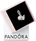 PANDORA Glow-in-the-Dark Firefly Dangle Charm - Compatible Moments Bracelets - Gift for Women - Sterling Silver with Glow-in-the-Dark Glass - with Gift Box