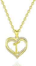 INFUSEU Unique Initial Necklaces for Women Girls Small Heart Letter Jewelry, Meaningful Personalized Gifts