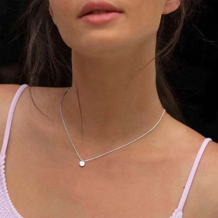 ChicSilver 925 Sterling Silver 12 Months Sparkling Round Cut Created Birthstone Pendant Necklace, 16 Inch Rolo Chain