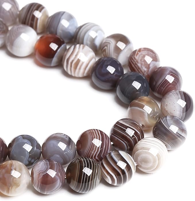 10MM 38PCS Natural Gemstone Stone Botswana Sardonyx Agate Beads for Jewelry Making DIY Bracelet