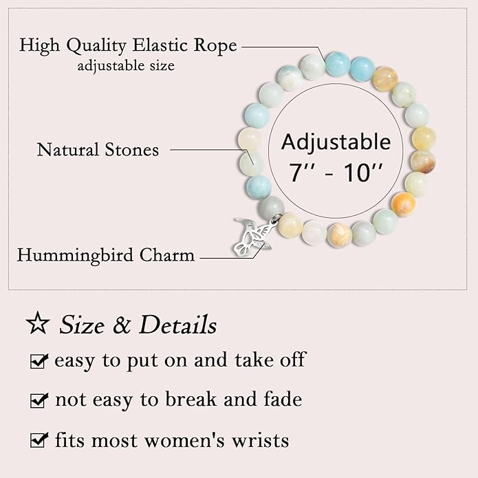 Leyung Hummingbird Gifts for Women, Inspirational Hummingbird Bracelet Jewelry Gifts, Christmas Birthday Retirement Gifts for Her Women Friends Sisters Mom