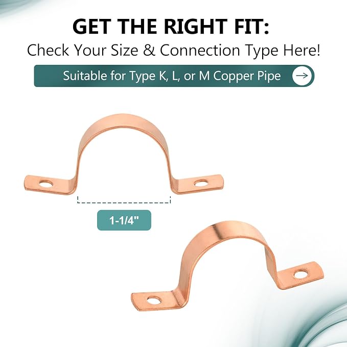 30 Pack Niikappu Copper Pipe Strap Clamp Hanger - Image 2