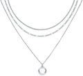 LANE WOODS Gold Plated Necklaces for Women - Multilayer Coin Medallion Pendant Necklace Adjustable Layering Choker Necklaces Chain Set Jewelry