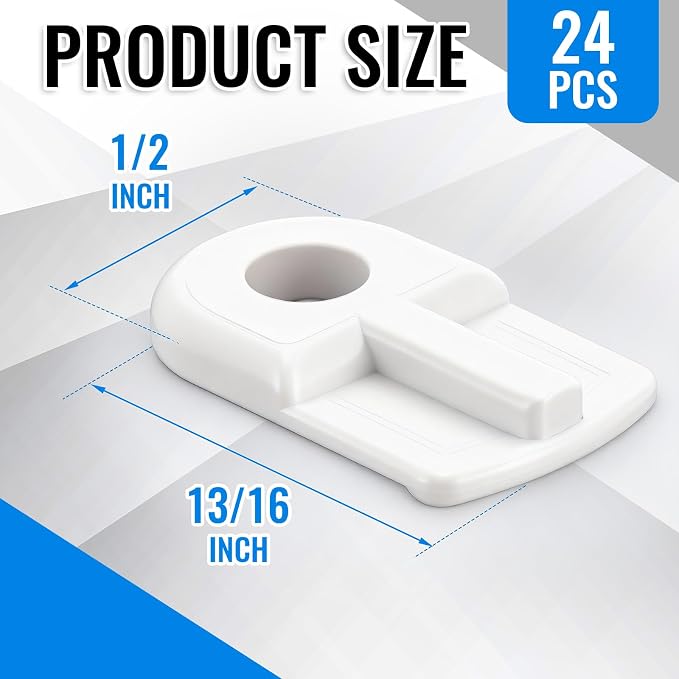 Blulu 24 Pack 13/16 x 1/2 Inches Flush Nylon Window Screen Clip - Image 2
