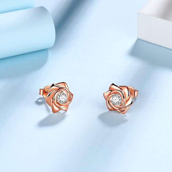 925 Sterling Silver Rose Flower Ring - Adjustable, Elegant Promise Ring for Women & Girls - Perfect for Birthday & Wedding Gifts