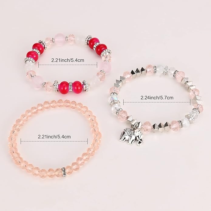 Bohemian Bracelet Sets for Women - 6 Sets Stackable Stretch Bracelets Multi-color Boho Jewelry for Women Hippie Bracelets Dainty Jewelry
