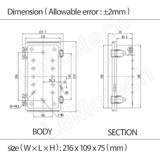 Electrical Box, IP67 Waterproof Hinged Clear Cover Stainless Steel Latch - Image 8