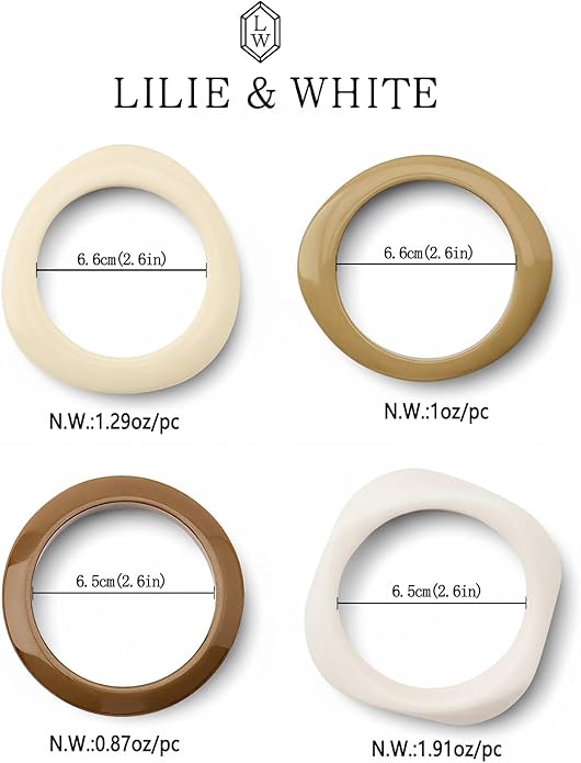 LILIE&WHITE 3 PCS Acrylic Resin Bracelet For Women Trendy Chunky Bangle Bracelets Fashion Colorful Bracelet Jewelry Gift