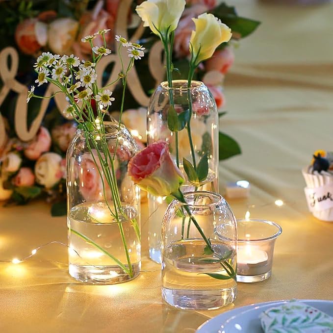 Etolies Glass Bud Vases in Bulk Set of 12, Modern Cylinder Glass Vase - Image 6