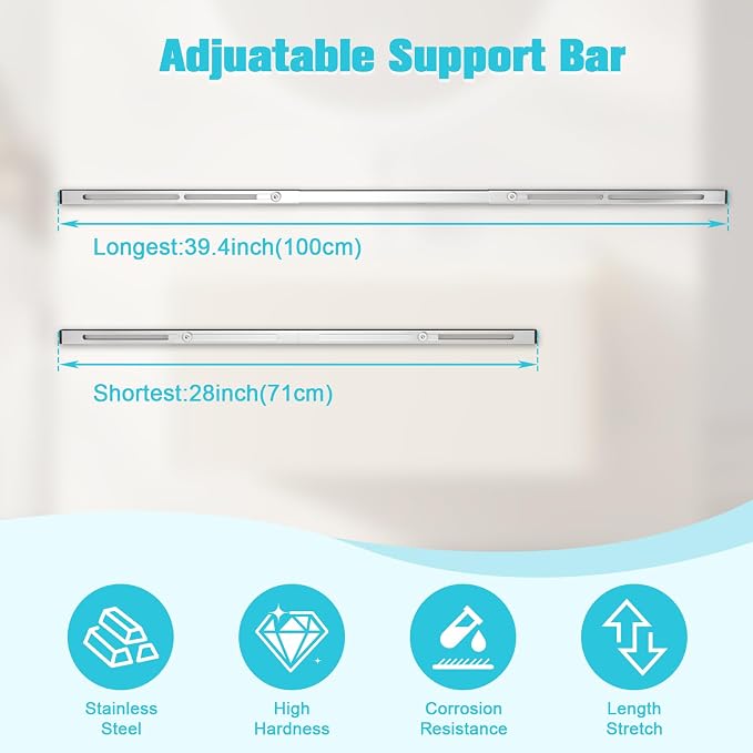 71-100cm Undermount Sink Brackets Kit, Adjustable Stainless Steel Support - Image 4