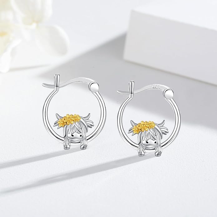 JUSTKIDSTOY Hypoallergenic Panda/Unicorn/Hummingbird/Dolphin Hoop Earrings for Women 925 Sterling Silver Animal Huggie Hoop Earrings Jewelry Gifts for Sensitive Ears