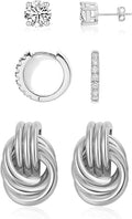 3Pairs Gold Hoop Earrings Set for Women Trendy Chunky Huggie Dainty Earring Jewelry for Women Teens