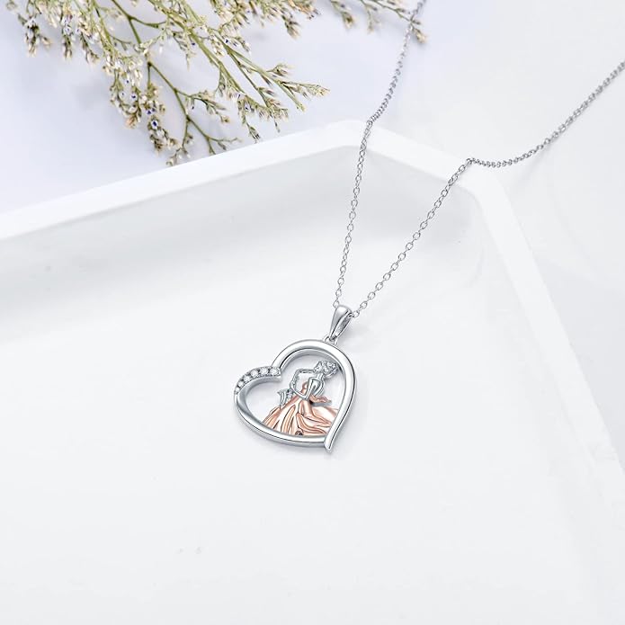 Violinist Necklace Sterling Silver Music Crystal Jewelry Saxophone Cello Violin Piano Flute Music Note Necklace Music Gifts for Women Girl Daughter