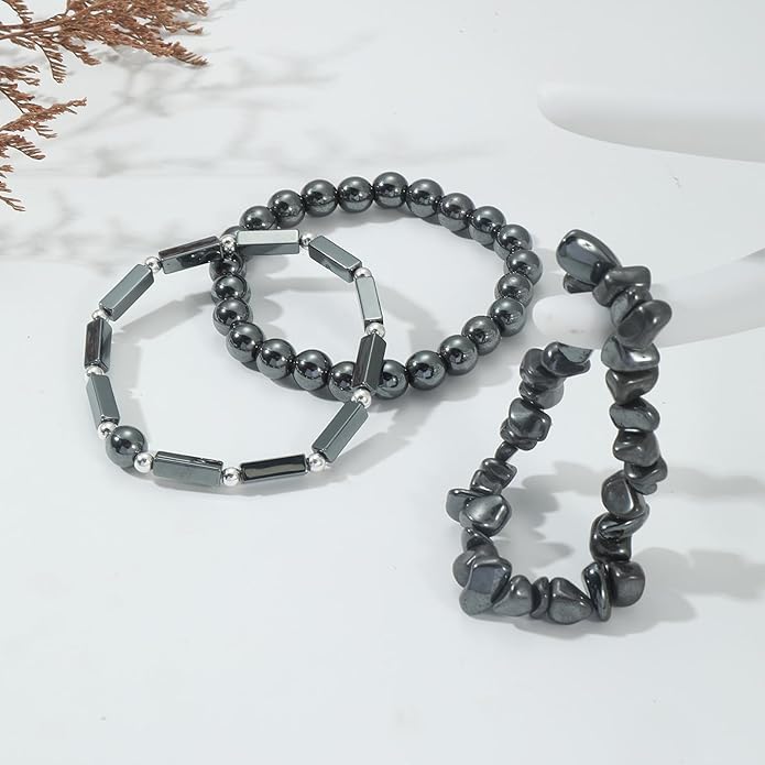 3Pcs Natural Stone Bracelets for Women 8mm Crystal Beaded Bracelets Handmade Stretch Bracelet Healing Crystal Jewelry for Women
