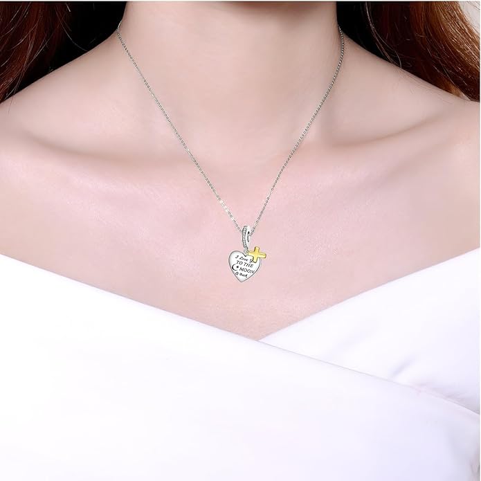 Birthday Fashion Love Heart Dangle Charm 925 Sterling Silver Charms fits Bracelets and Necklace Pendant Bead Charms Jewelry Present for Women Family Friends