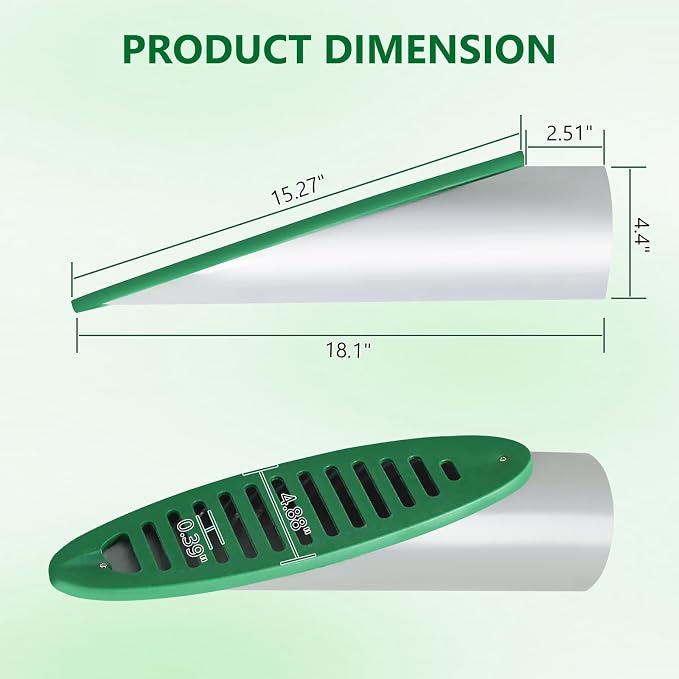 4 Inch Yard Drain Green Angled Drainage Grate - Image 2