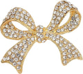 Elegant Crystal Bow Brooch Pin for Women,Vinage Sparkly Rhinestones Brooches Pins Beautiful Lapel Pins Dress Suit Shirt Ceremony Clothes Accessories Jewelry